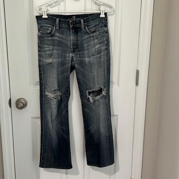 7 for all mankind women’s bootcut destroyed jeans - Picture 1 of 6